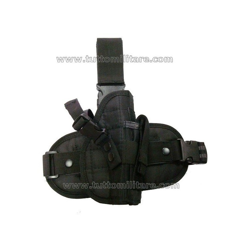 Fondina Tactical Universal Cosciale in Cordura Nera