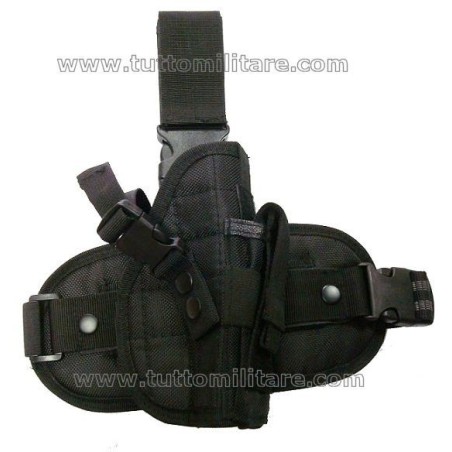 Fondina Tactical Universal Cosciale in Cordura Nera