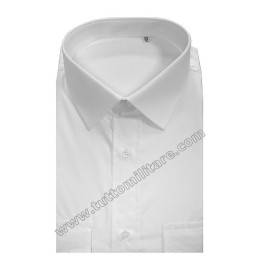 Camicia Militare Bianca Maniche Lunghe con Spalline
