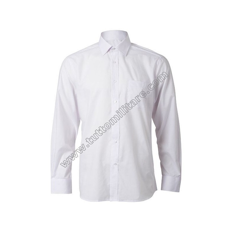 Camicia Bianca Manica Lunga Misto Cotone Polizia Marina Militare Carabinieri Polizia Locale