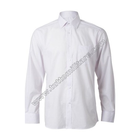 Camicia Bianca Manica Lunga Misto Cotone Polizia Marina Militare Carabinieri Polizia Locale