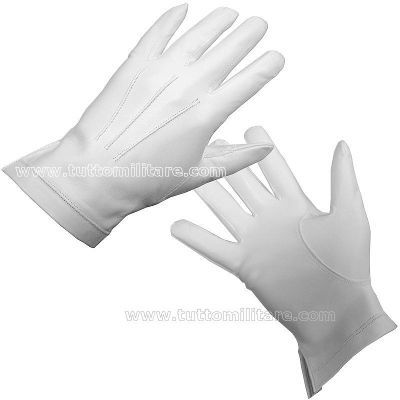 Guanti Bianchi Gala in Pelle Scamosciata