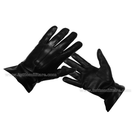 Guanti Pelle Nera Foderati Lana