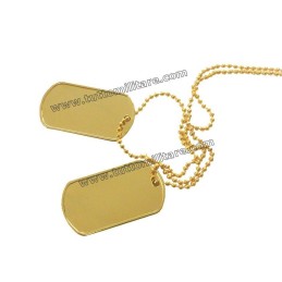 Piastrine Militari Dorate con Catenine in Metallo Dorato