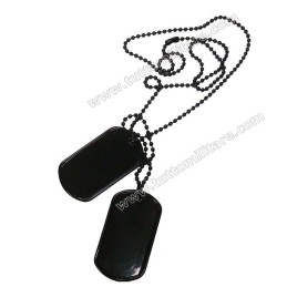 Piastrine Militari Nere con Catenine in Metallo Nero