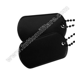 Piastrine Militari Nere con Catenine in Metallo Nero