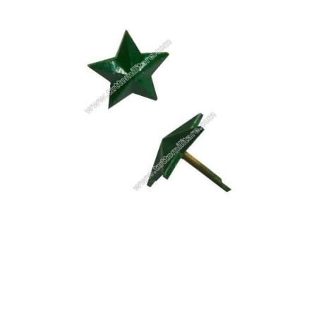 Stella in Metallo Verde a 5 Punte a Piccaglia