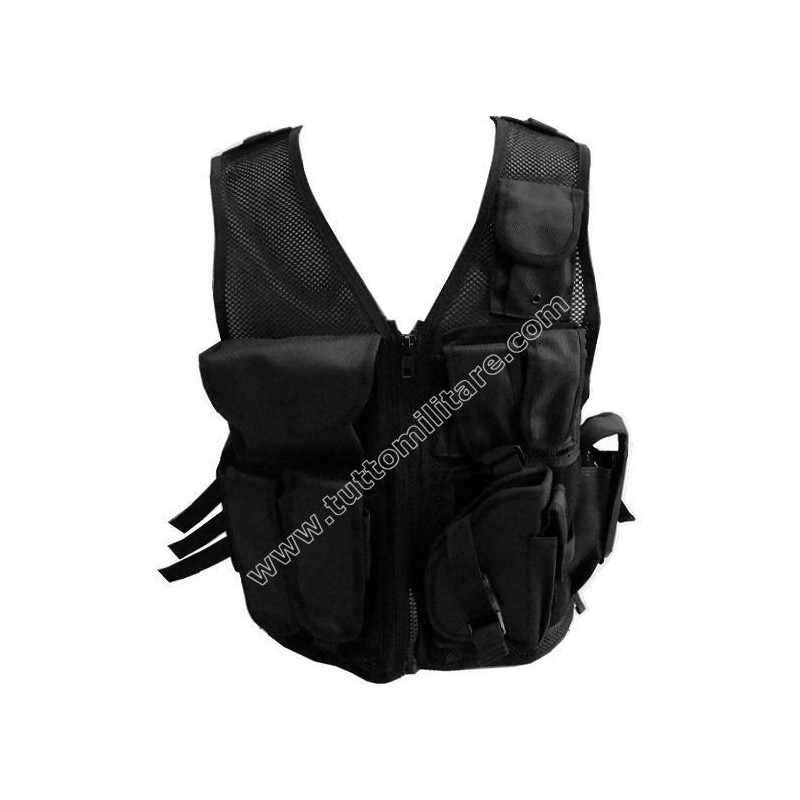 Gilet Tattico Nero in Cordura