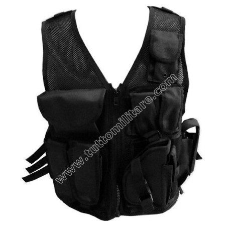 Gilet Tattico Nero in Cordura