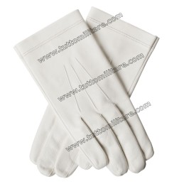 Guanti Bianchi Gala in Pelle Scamosciata