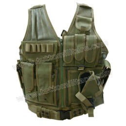 Gilet Tattico Cross Draw Molle Vest Verde Oliva