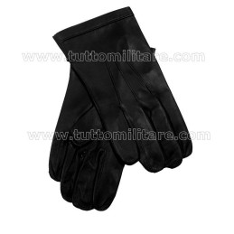 Guanti Militari Sfoderati Pelle Nera Pieno Fiore