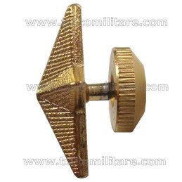 Stella Militare Zigrinata in Metallo Oro a Vite a 5 Punte cm. 2,5