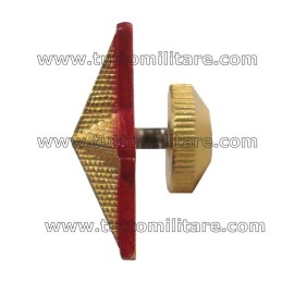 Stella Militare Oro a 5 Punte Zigrinata Bordo Rosso con Viti