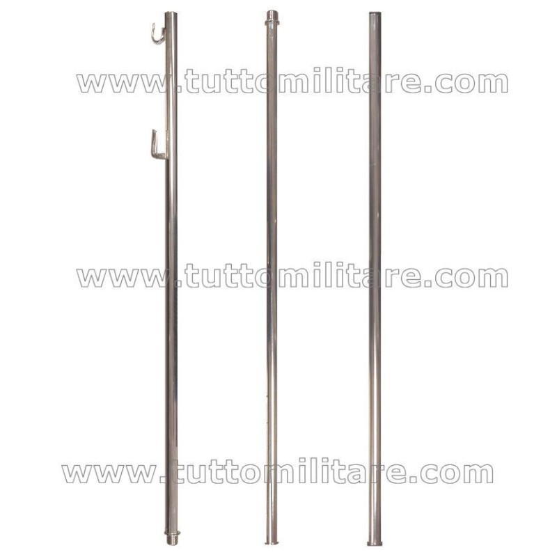 Asta Cromata a 3 Pezzi per Bandiera o Labaro