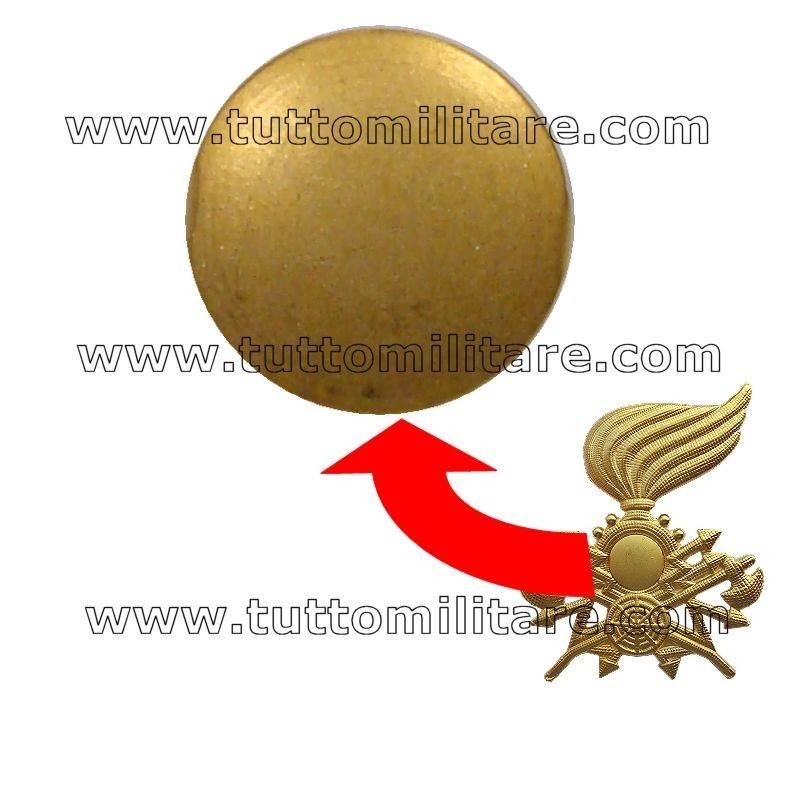 Dischetto Metallo Dorato Senza Numero per Fregio Berretto