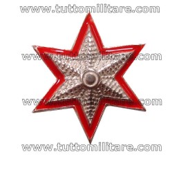 Stella Militare Argento 6 Punte Bordo Rosso