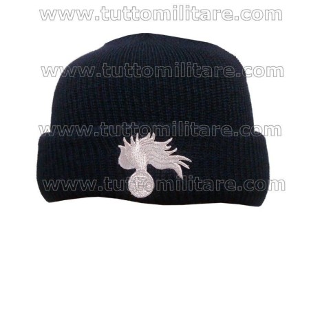 Cuffia Lana Idrorepellente Fiamma Argento Carabinieri