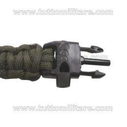 Braccialetto Paracord di Sopravvivenza Verde Oliva