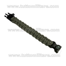 Braccialetto Paracord di Sopravvivenza Verde Oliva