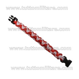 Braccialetto Paracord Bianco Rosso