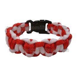 Braccialetto Paracord Bianco Rosso