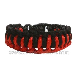 Braccialetto Paracord 550 Tooth Dragon Rosso Nero