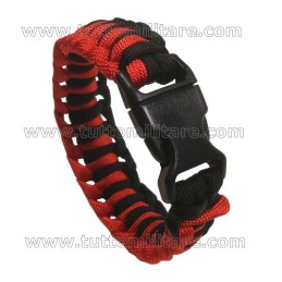 Braccialetto Paracord 550 Tooth Dragon Rosso Nero