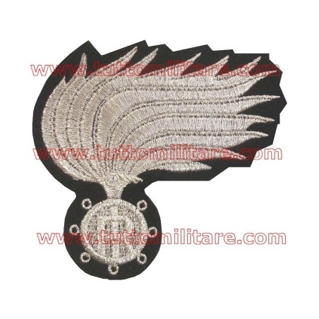 Fregio Ricamato a Macchina Filo Argento Berretto Brigadieri Carabinieri