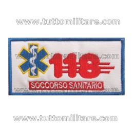 Targhetta Ricamo 118 Soccorso Sanitario