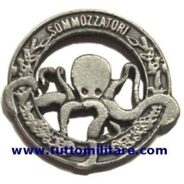 Distintivo Metallo Sommozzatori Argentato Marina Militare