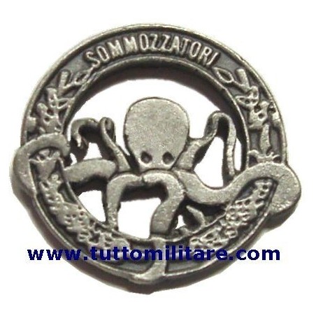 Distintivo Metallo Sommozzatori Argentato Marina Militare