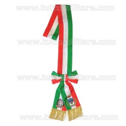 Fascia Sindaco con Fiocco Misto Seta Ricamata a Macchina