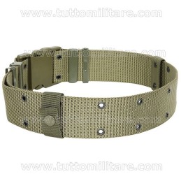 Cinturone Verde Oliva Fibbia Verde 3 Punte Sgancio Rapido