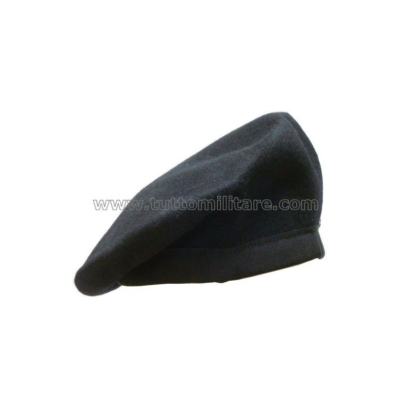 Basco Nero di Cavalleria Tre Fiamme Bordo Alto Gross Grain