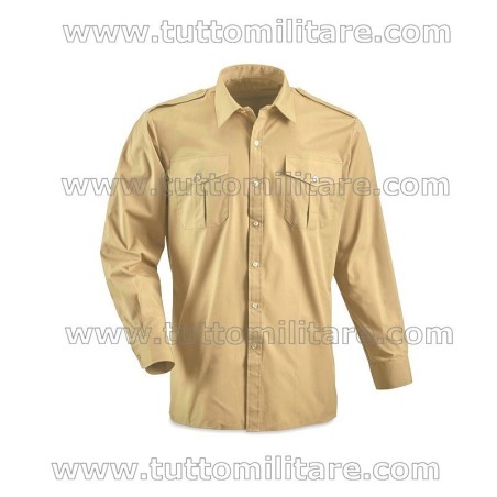 Camicia Militare Esercito Kaki Chiaro Manica Lunga