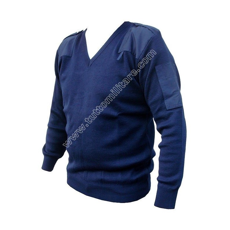 Maglione Collo a V con Toppe ai Gomiti