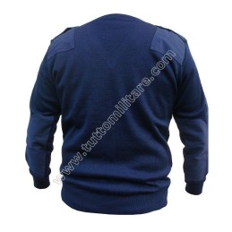 Maglione Collo a V con Toppe ai Gomiti
