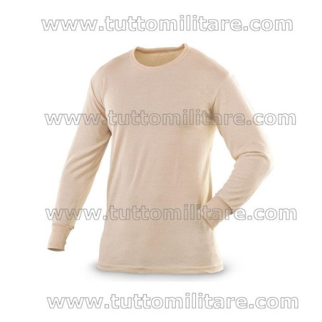 Maglia Pura Lana Vergine Maniche Lunghe Colore Cammello