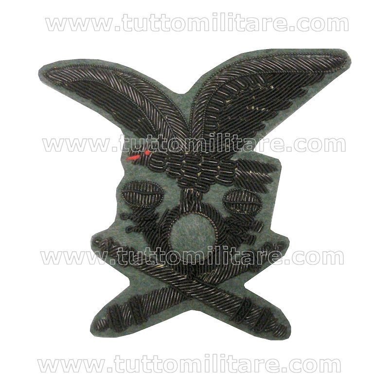 Fregio Ricamato Truppa Artiglieria Alpina Canutiglia Nera da Cappello Alpino