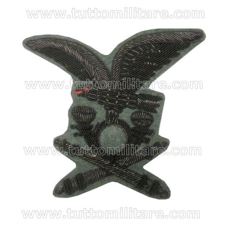 Fregio Ricamato Truppa Artiglieria Alpina Canutiglia Nera da Cappello Alpino