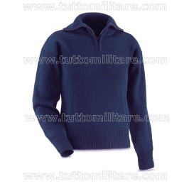 Maglione Blu Collo Alto Cerniera Marina Militare