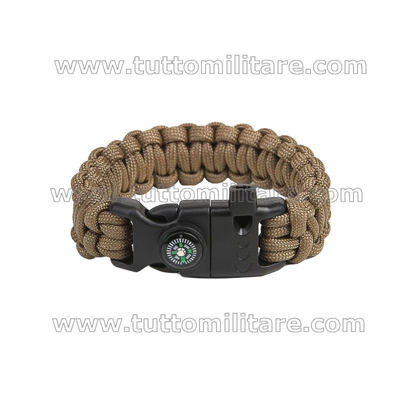 Braccialetto Paracord TAN Coyote Multitool