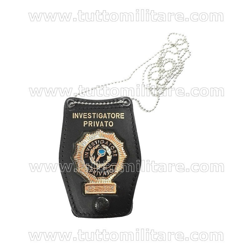 Porta Placca con Catenina da Collo Placca Investigatore Privato