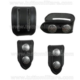 Distanziali Doppia Asola a 2 Bottoni Pelle Nera