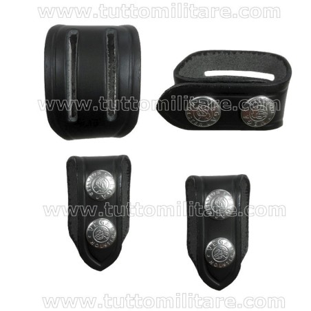 Distanziali Doppia Asola a 2 Bottoni Pelle Nera