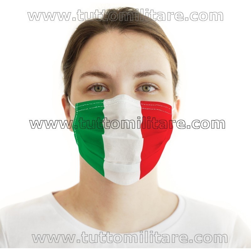 Mascherina Bandiera Italiana Tessuto TNT