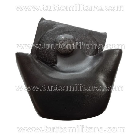 Porta Manette Aperto Pelle Nera