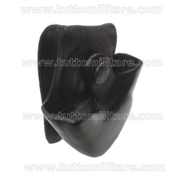 Porta Manette Aperto Pelle Nera