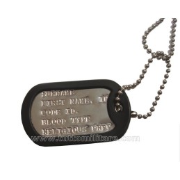 Piastrina Militare US con catenella e gommino silenziatore